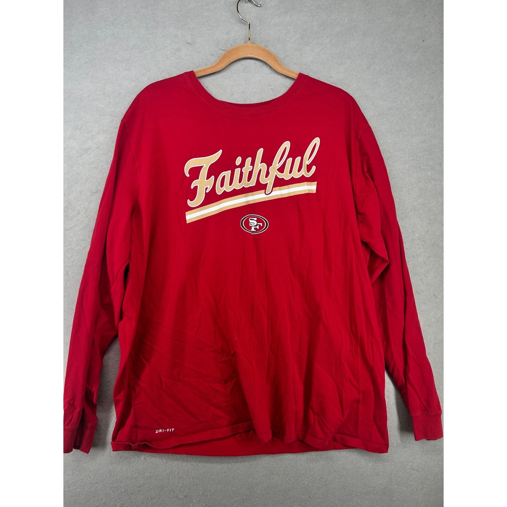 Nike NFL San Francisco 49ers Faithful Dri-FIT Long Sleeve Tee Red XXL 569921-6DL